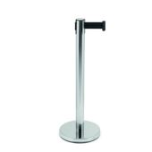 Colonna Segna percorso in acciaio cromato STK Nastro colore nero Modello COLONNA NYLON venduto in confezioni da 2 pezzi 