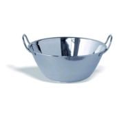 Bacinella con maniglie per induzione in acciaio inox Capacità Lt 13 Dimensioni ø cm. 40x16.5h Modello 129-040