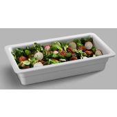 Bacinella gastronomia in melamina bianca GN 1/3 (mm. L 325 x P 175) Resistente alle rotture e sicure al contatto con ogni alimento Lavabile in lavastoviglie Temperatura di utilizzo da -20°C a + 70°C Altezza mm 100 Modello MPGN13100B