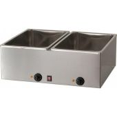Bagnomaria elettrico Modello BM216 per GN 1/1 Potenza 1000 + 1000 W