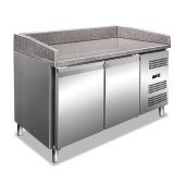 Banco pizza refrigerato EKF in acciaio inox AISI 201 Modello PZ2600TN Ventilato 2 porte refrigerate