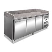 Banco pizza refrigerato EKF in acciaio inox AISI 201 Modello PZ3600TN Ventilato 3 porte refrigerate
