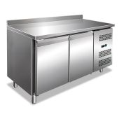 Tavolo refrigerato ventilato con alzatina EKF Acciaio AISI 201 Modello GN2200TN Due porte