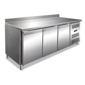 Tavolo refrigerato ventilato con alzatina EKF Acciaio AISI 201 Modello GN3200TN Tre porte