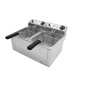 Friggitrice elettrica da banco Modello FR6+6 Potenza 3+3 Kw