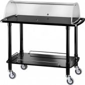 Carrello di servizio in legno Lucido Nero con cupola in plexiglas Modello CLC2012N due piani