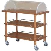 Carrello di servizio in legno noce con cupola in plexiglas Modello CLC2013 Tre piani
