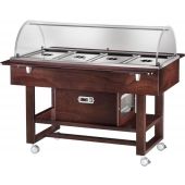 Carrello refrigerato in legno Modello ELR2827 con cupola in plexiglas 