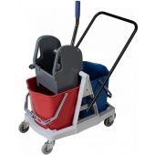 Carrello strizzatore Nylon per pulizia Modello CA1604E Capacità Lt. 30 (n. 2 secchi Lt. 15) Strizzatore in plastica
