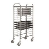 Carrello portateglie e bacinelle Modello CA1655 10 teglie/bacinelle GN 1/1 o 60x40