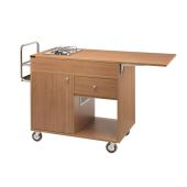 Carrello Flambè Modello CF1200 con portabottiglie in acciaio cromato