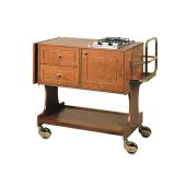 Carrello Flambè Modello CL2750 con portabottiglie in acciaio cromato