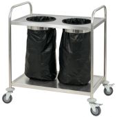 Carrello di servizio con fori per sacchi CLN in acciaio inox Modello CCIPP
