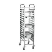 Carrello portateglie Modello TR15A in acciaio aisi 201 Capacità GN1/1 GN1/2 GN1/3