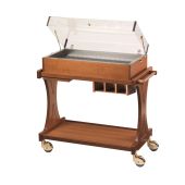 Carrello di servizio in legno Modello CL2785 Cupola in plexiglass trasperente