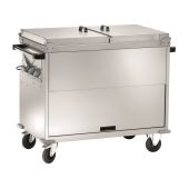 Carrello termico a bagnomaria armadiato Modello CT1765TD con coperchi apribili