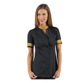 Casacca Hibiscus da donna MEZZA MANICA 100 % Poliestere NERO + LUREX GOLD Disponibile in diverse taglie Modello 002671