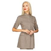 Casacca Antigua da donna MANICA CORTA 65% Poliestere 35% Cotone TORTORA + FANGO Disponibile in diverse taglie Modello 003035M