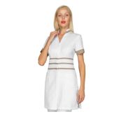 Casacca Cheyenne da donna MANICA CORTA 100% Poliestere BIANCO + NATURAL Disponibile in diverse taglie Modello 004916