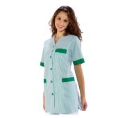 Casacca Dacca da donna MANICA CORTA 65% Poliestere 35% Cotone RIGHE VERDI Disponibile in diverse taglie Modello 006500