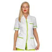 Casacca Florida da donna MEZZA MANICA 100% Poliestere boheme BIANCO + VERDE MELA Disponibile in diverse taglie Modello 002526