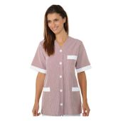 Casacca Medina da donna MANICA CORTA 100% Cotone RIGHE BORDEAUX Disponibile in diverse taglie Modello 006733