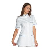 Casacca Panarea da donna MEZZA MANICA 100% Cotone BIANCO + BLU Disponibile in diverse taglie Modello 002706