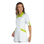 Casacca Tortola da donna MEZZA MANICA 65% Poliestere 35% Cotone BIANCO E VERDE MELA Disponibile in diverse taglie Modello 002126M