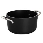Casseruola alta in Alluminio antiaderente con due maniglie Per cucine ad induzione Spessore 5 cm  Dimensioni ø cm. 16 x 8h Superficie induzione  ø cm. 11 Capacità lt. 1.7 Modello 840-216