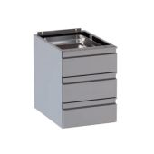 Cassettiera 3 cassetti in acciaio inox per inserimento tavolo profondità 70 cm Modello DSC3406854