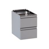Cassettiera 2 cassetti in acciaio inox Lunghezza 40 cm per inserimento tavolo armadiato profondità 60 cm Modello DSC2CH405857