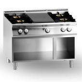 Cucina tuttapiastra gas 4 fuochi MDLR Vano aperto Modello CL70120TPPCG2B