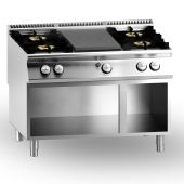 Cucina tuttapiastra + 4 fuochi gas MDLR Vano aperto Modello CL90120TPPCG2B