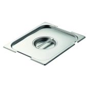 Coperchio per contenitori gastronorm con spacco mestolo e spacchi maniglie 1/1 in acciaio inox Modello CO11SMM