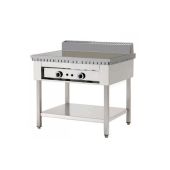 Cuocipiada a gas PL Modello CP6 su trespolo Piana al cromo Su gambe in acciaio inox Capacità 6 piadine