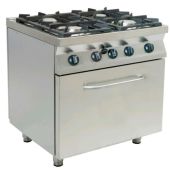 Cucina a gas 4 Fuochi CI Modello RisCu032 Forno gas GN 2/1 cm L 68,5XP53,0Xh35,0H Potenza Gas 28,5 kW