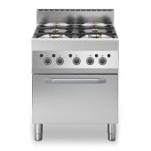 Cucina a gas 4 fuochi MDLR Modello F6570CFGB Forno a gas con porta in acciaio