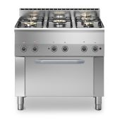 Cucina a gas 5 fuochi MDLR Forno elettrico ventilato GN1/1 Modello F6090CFGE