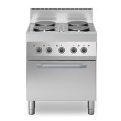 Cucina elettrica 4 piastre MDLR Forno elettrico ventilato con porta in acciaio Modello F6570CFE