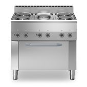Cucina elettrica 5 piastre ECO MDLR Modello F6090CFEE Forno elettrico ventilato GN 1/1