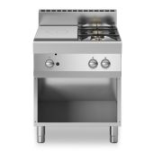 Cucina tuttapiastra a gas+2 fuochi MDLR Armadio aperto Modello F7070TPPGFBA