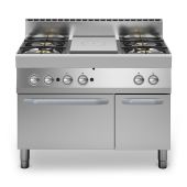 Cucina tuttapiastra a gas+4 fuochi MDLR Forno a gas Modello F70110TPPFGFBP
