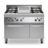 Cucina tuttapiastra gas + 4 fuochi MDLR Forno a gas e armadio neutro Modello F65110TPPFGFBP