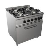 Cucina a gas 4 Fuochi CI Modello RisCu044 con Forno elettrico statico cm L 54,5 x P 53 x 35 H Potenza Gas 18 kW