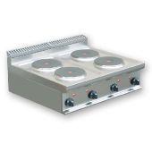 Cucina elettrica con 4 zone CI Modello RisCu012 Piastre tonde cottura Potenza kW 10,4