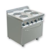 Cucina elettrica 4 Piastre CI Modello RisCu046 Forno elettrico statico cm L 54,5 x P 53 x 35 H Potenza 20,98 kW Potenza 20,98 kW