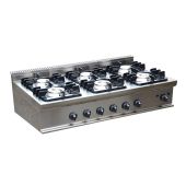 Cucina a gas a 6 fuochi Da banco CI Modello RisCu031 Potenza kW 36