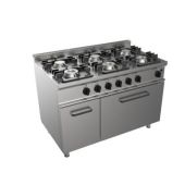Cucina a gas 6 Fuochi CI Modello RisCu052 con Forno a gas statico cm L 54,5 x P 53 x 35 H Vano neutro con porta Potenza Gas 34.9 kW