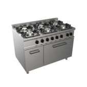 Cucina a gas 6 Fuochi CI Modello RisCu057 con Forno elettrico statico cm L 54,5 x P 53 x 35 H Vano neutro con porta Potenza Gas 27 kW
