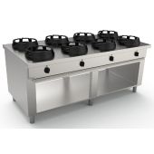 Cucina wok CI N.8 fuochi Potenza bruciatori a scelta Modello RisCu081